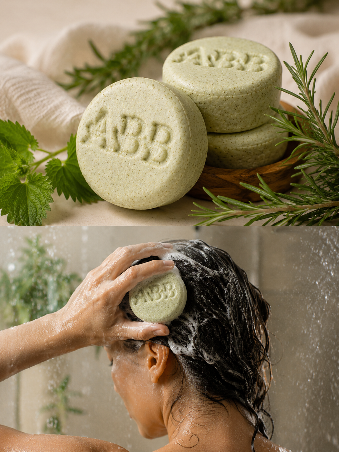 Shampoo Sólido Revitalizante – Romero, Menta & Ortiga