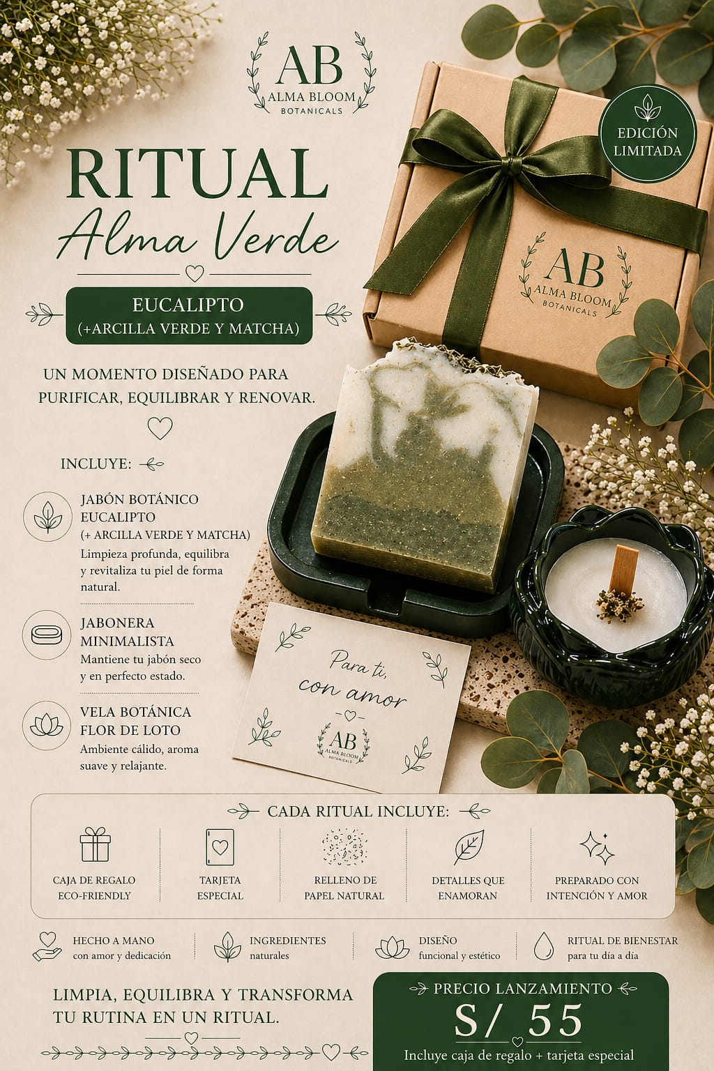 Ritual Alma Verde – Eucalipto, Arcilla Verde & Matcha