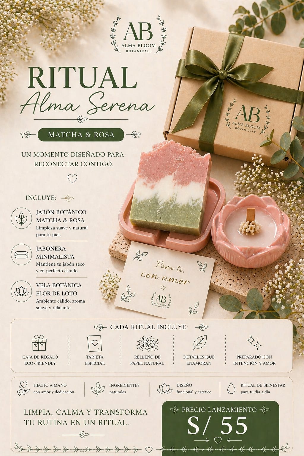 Ritual Alma Serena – Matcha & Rosa